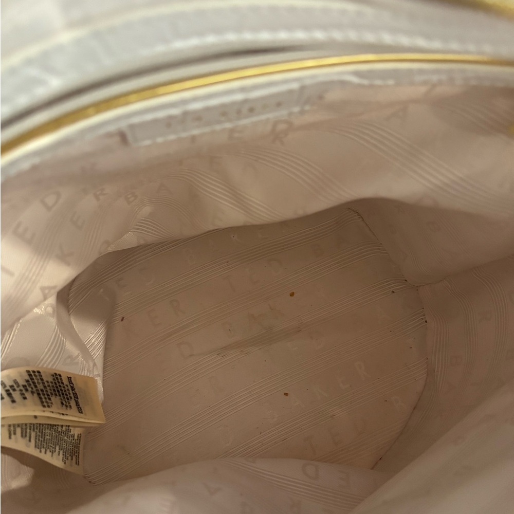 Ted Baker White Croc-Embossed Tote Bag with Gold Accents - Picture 10 of 16